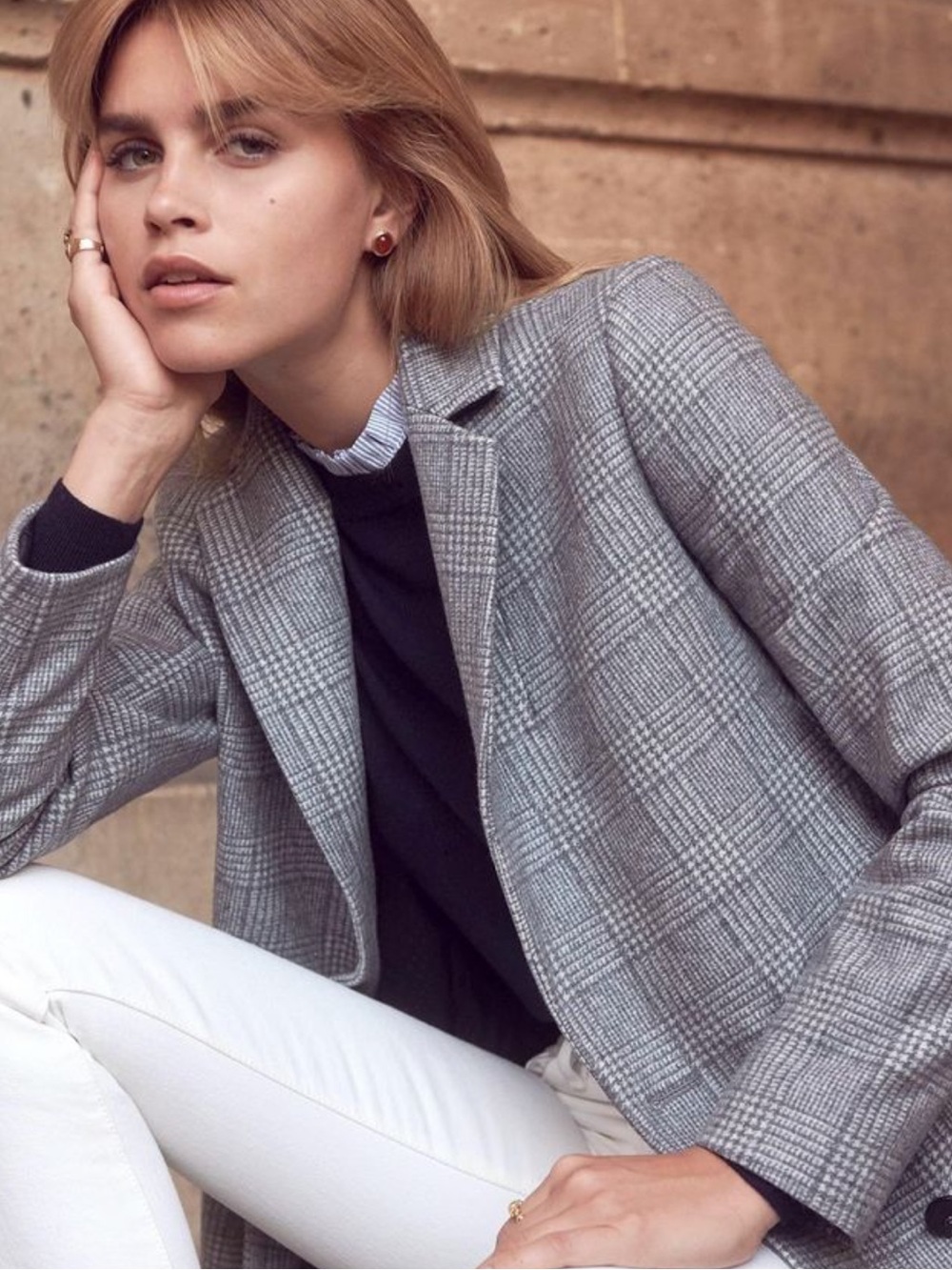 Sezane Johnson houndstooth coat size 36 new with tags